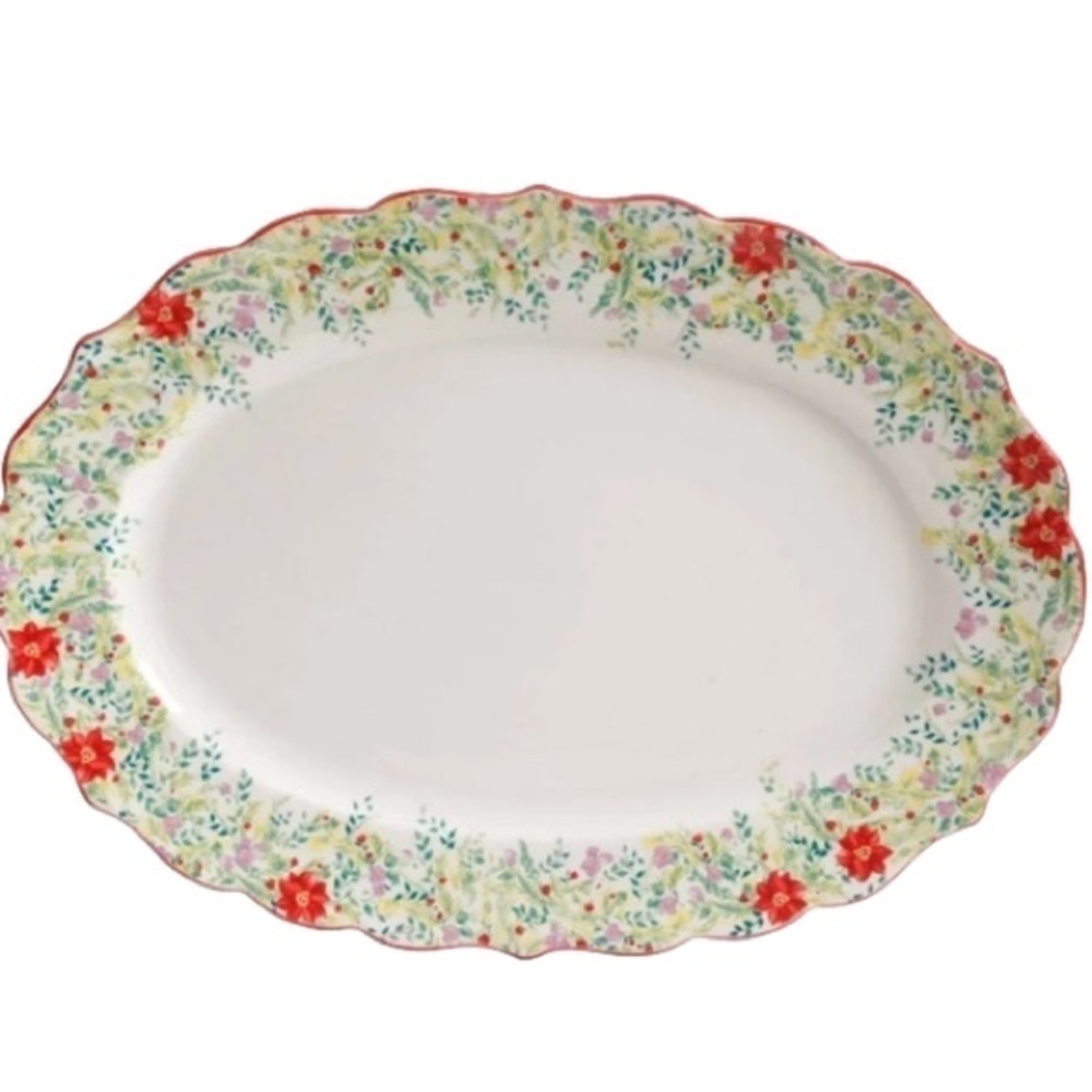 New- The Pioneer Woman Holiday Cheer 21 inch Oval Serving Platter